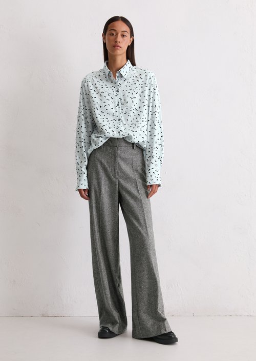 Regular all-over print blouse — Aqua