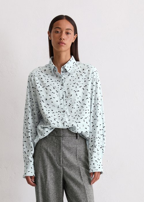 Regular all-over print blouse — Aqua