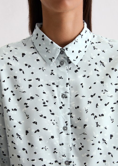 Regular all-over print blouse — Aqua
