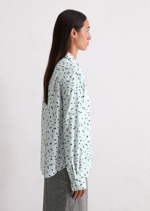 Regular all-over print blouse — Aqua