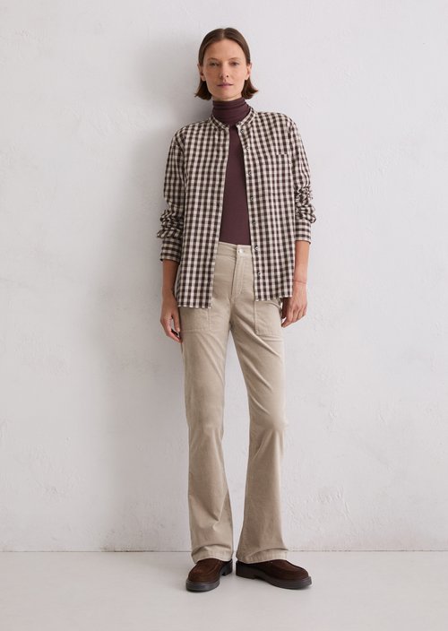Check blouse regular — Dark Brown