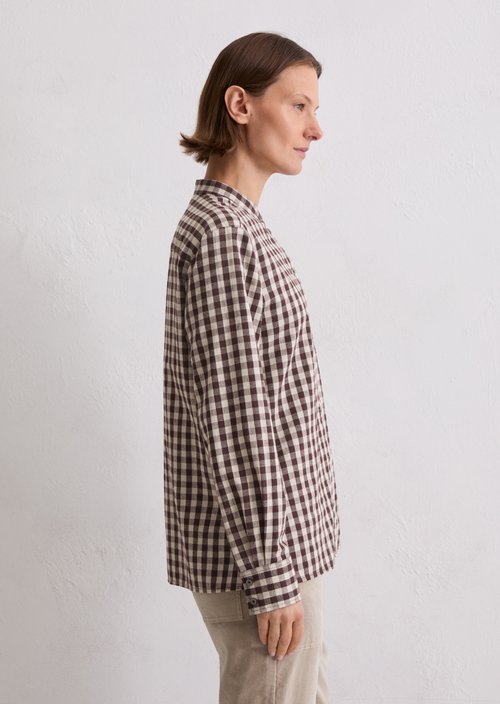 Check blouse regular — Dark Brown