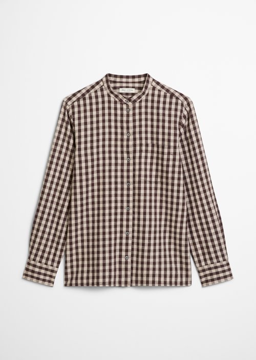 Check blouse regular — Dark Brown