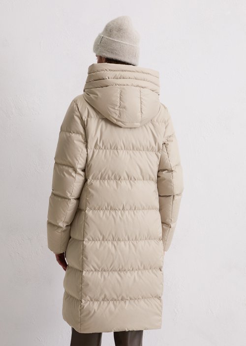 Hooded down coat shaped — Chalky Mauve (alternate view)