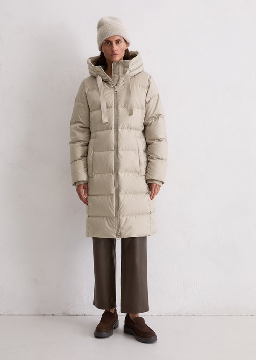 Hooded down coat shaped — Chalky Mauve