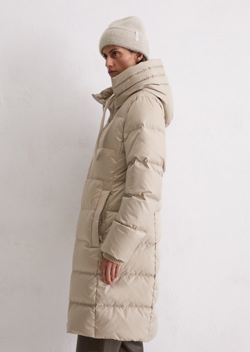 Hooded down coat shaped — Chalky Mauve