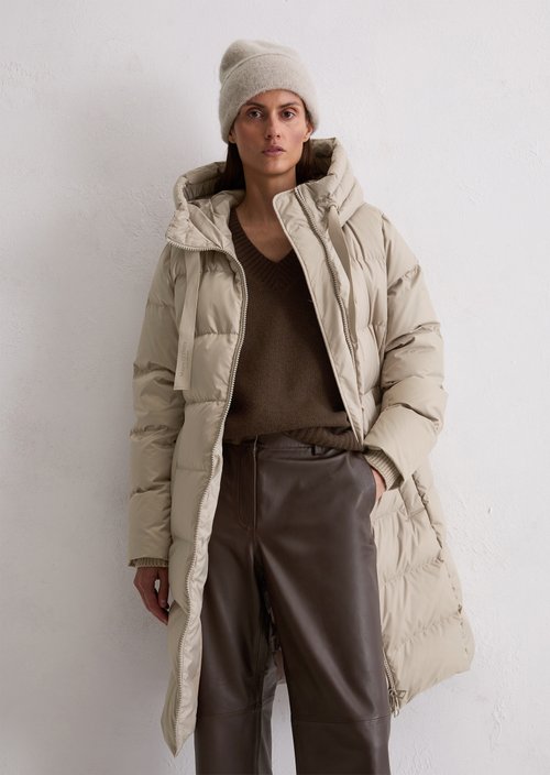 Hooded down coat shaped — Chalky Mauve