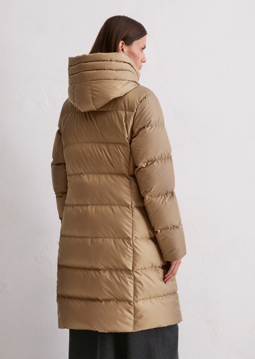 Hooded down coat shaped — Melted Nougat (alternate view)