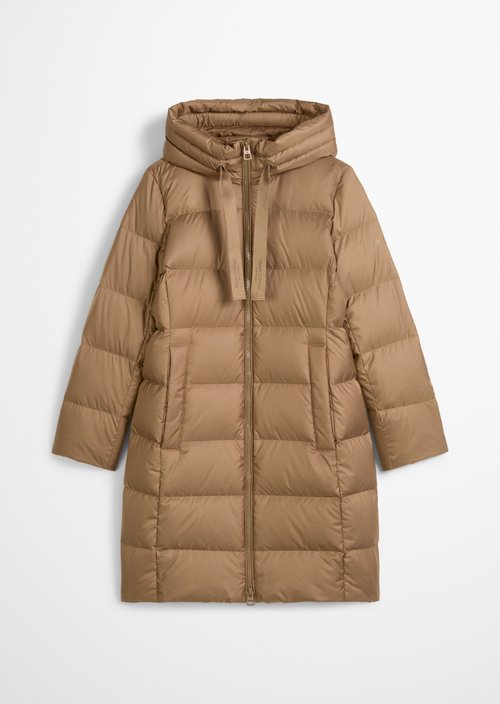 Hooded down coat shaped — Melted Nougat
