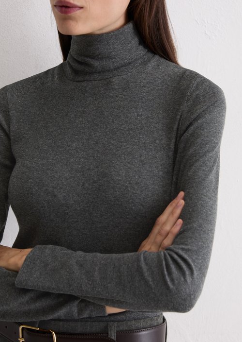 Regular turtleneck longsleeve — Rocky Grey Melange