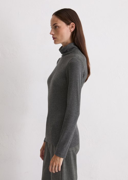 Regular turtleneck longsleeve — Rocky Grey Melange