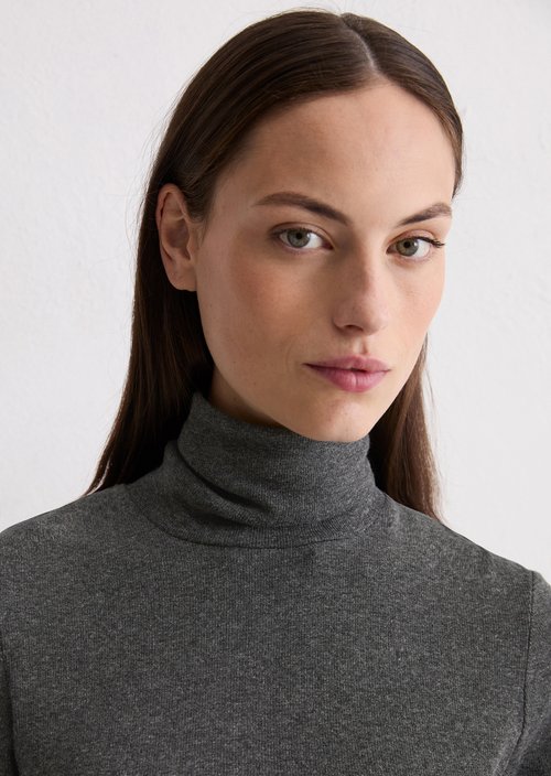 Regular turtleneck longsleeve — Rocky Grey Melange