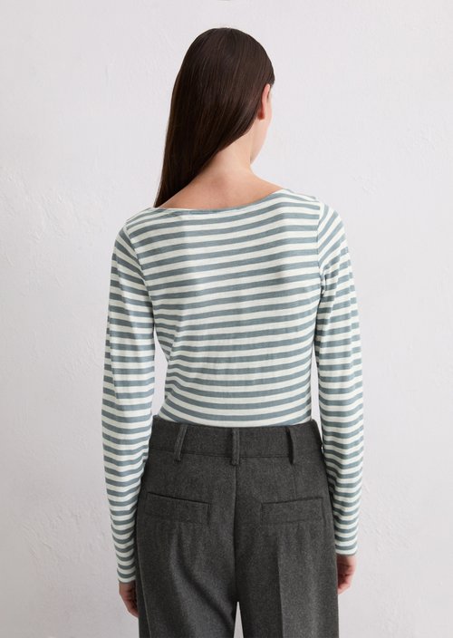 Striped longsleeve regular — Medium Blue