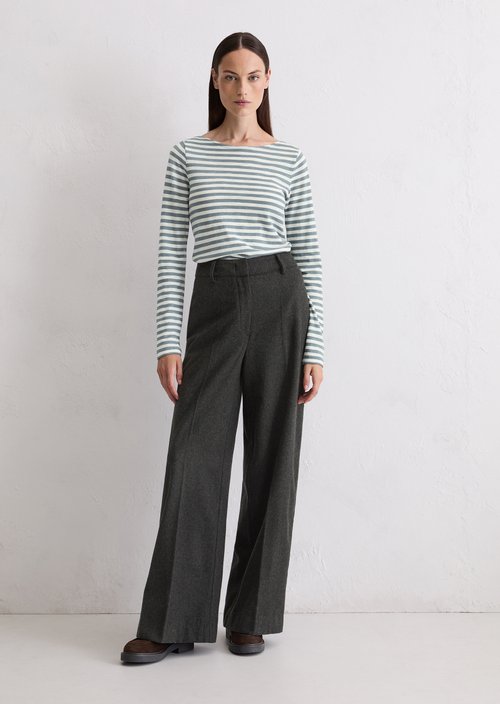 Striped longsleeve regular — Medium Blue