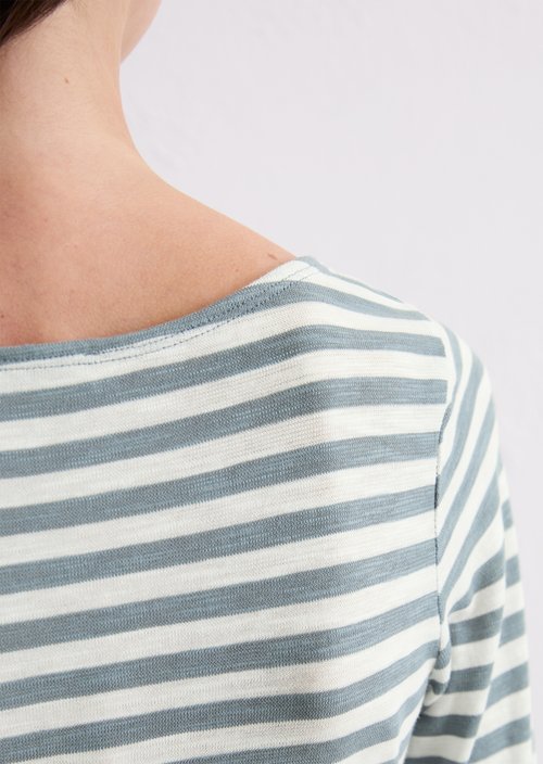 Striped longsleeve regular — Medium Blue