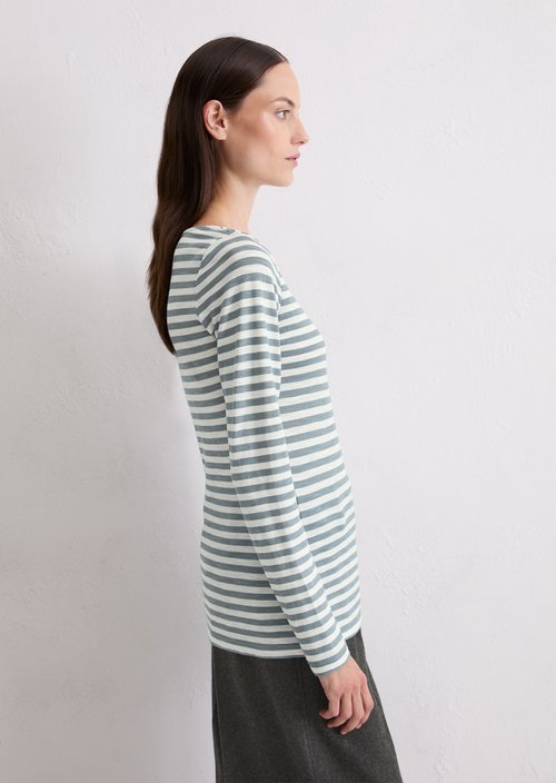 Striped longsleeve regular — Medium Blue