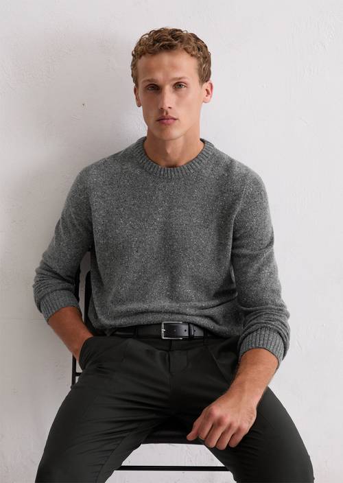 Pull-over regular Graphic Grey Melange en vue de face