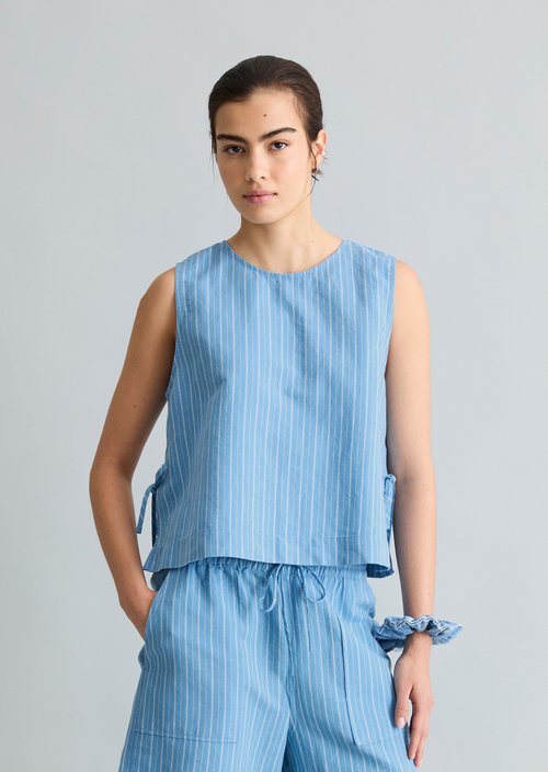 Striped top boxy — Light Blue