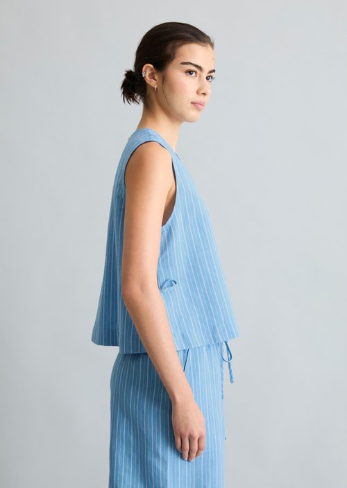 Striped top boxy — Light Blue