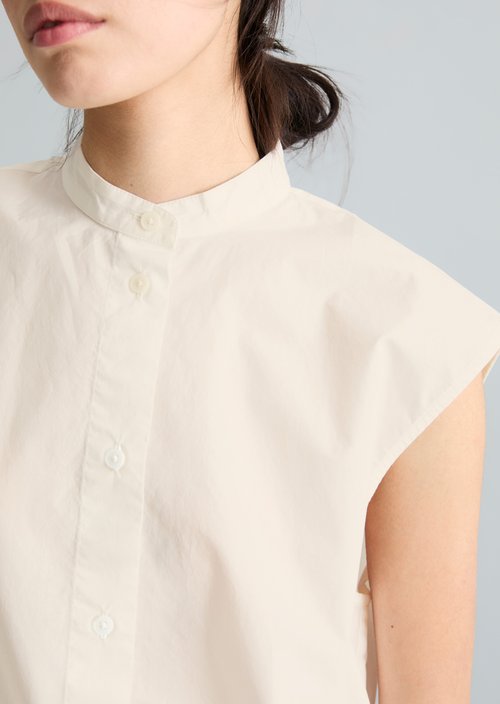 Relaxed sleeveless blouse — Silky White