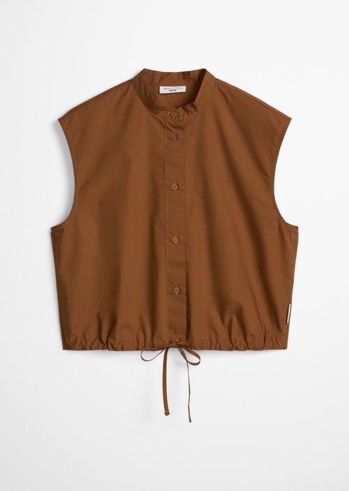 Relaxed sleeveless blouse — Umbra Brown