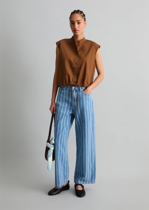 Relaxed sleeveless blouse — Umbra Brown