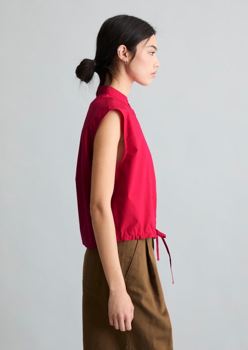 Relaxed sleeveless blouse — Vivid Cherry