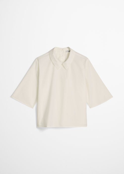 Regular short-sleeved poplin blouse — Silky White