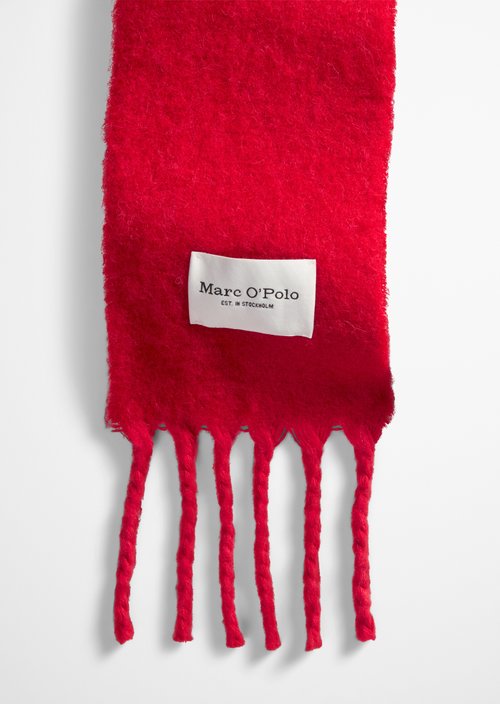 Langer Schal mit Fransen — Bright Red