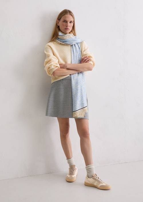 Scarf Bright Blue worn on model