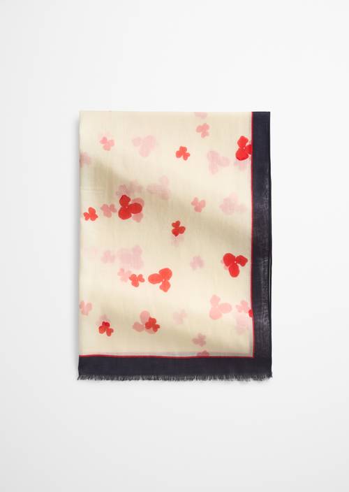 Szalik z nadrukiem na całej powierzchni Offwhite w widoku z przodu