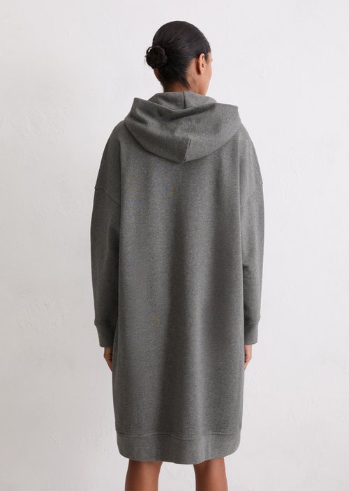 Logo hoodie dress relaxed — Warm Granite Melange