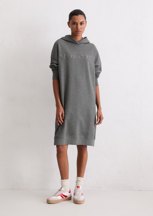 Logo hoodie dress relaxed — Warm Granite Melange