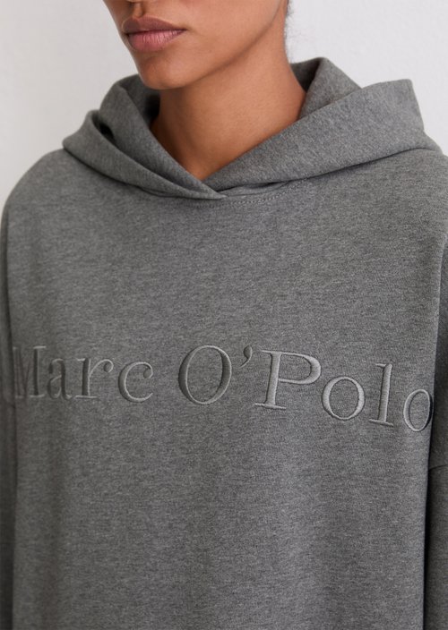 Logo hoodie dress relaxed — Warm Granite Melange