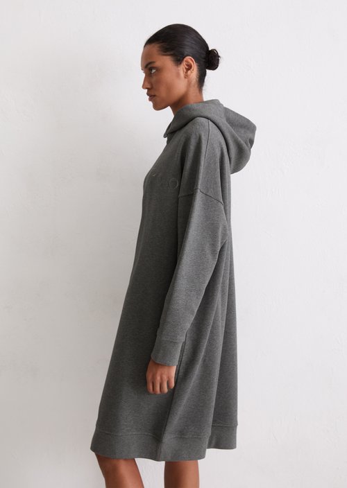 Logo hoodie dress relaxed — Warm Granite Melange