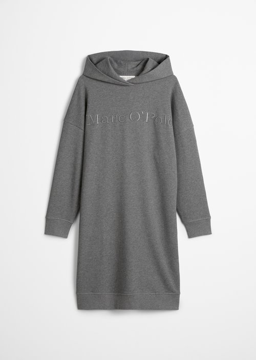 Logo hoodie dress relaxed — Warm Granite Melange