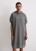 Logo hoodie dress relaxed made from pure organic cotton - gray Logo hoodie dress relaxed made from pure organic cotton - gray