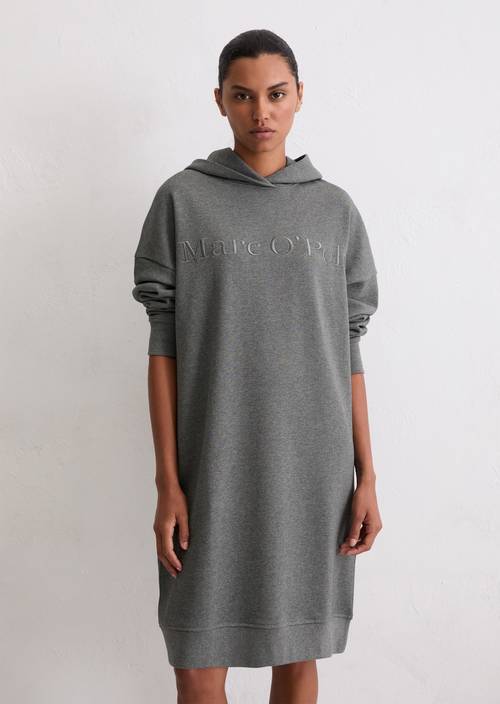 Abito con cappuccio logo rilassato Warm Granite Melange in vista frontale