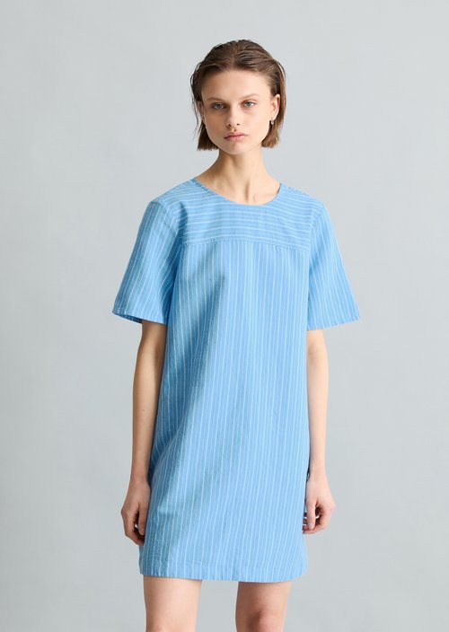 Relaxed striped dress — Light Blue