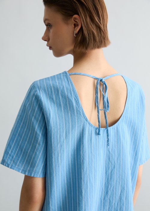 Relaxed striped dress — Light Blue