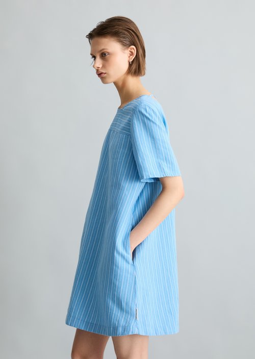 Relaxed striped dress — Light Blue