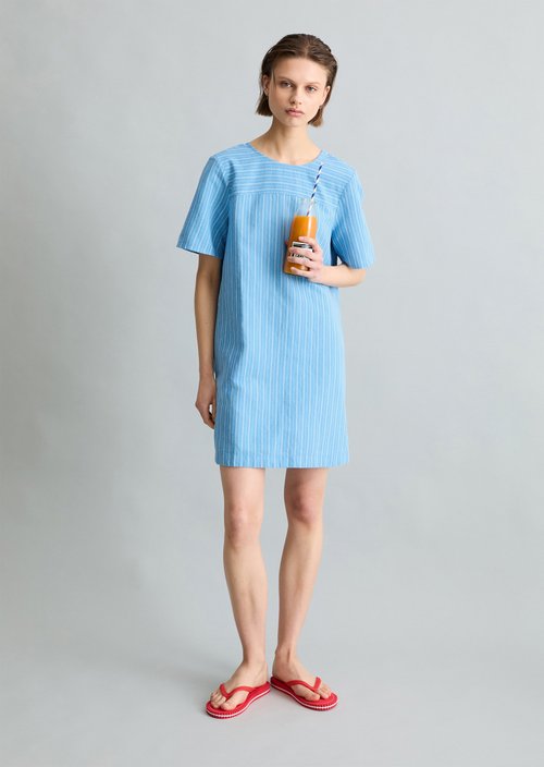 Relaxed striped dress — Light Blue