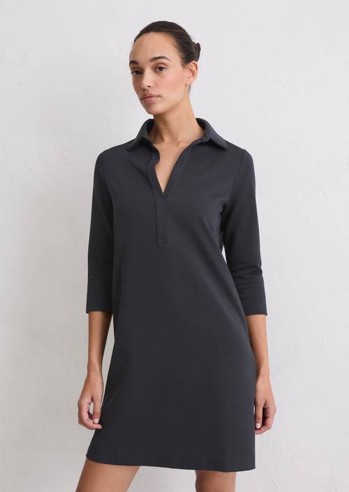 Abito rilassato in jersey Deep Night Blue in vista frontale