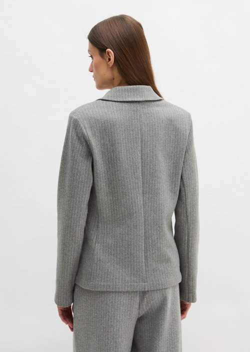 Regular pinstripe jersey blazer — Light Grey