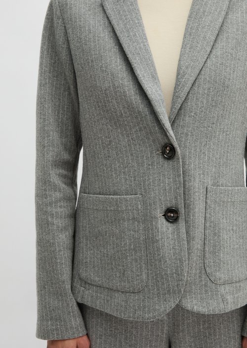Regular pinstripe jersey blazer — Light Grey