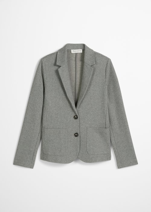 Regular pinstripe jersey blazer — Light Grey