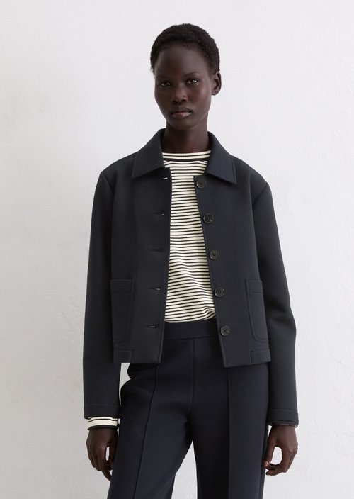 Jersey jacket regular — Deep Night Blue