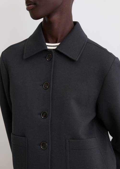 Jersey jacket regular Deep Night Blue in detail view