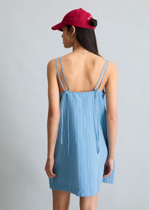 Relaxed striped dress — Light Blue