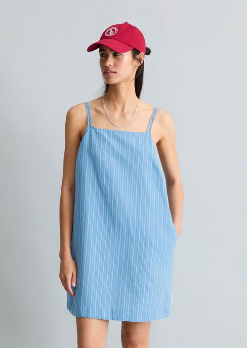 Relaxed striped dress — Light Blue